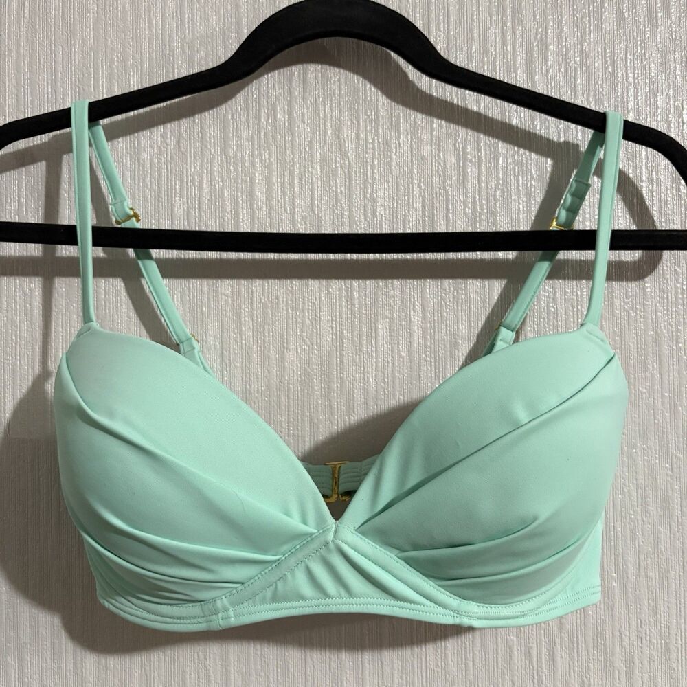 Smart & Sexy Bikini Swim Top Blue Push Up Adjustable Strap Mermaid Women’s 34D